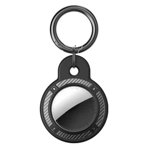 TPU Loop - Key Ring AhaStyle WG40 for Apple AirTag Carbon Fiber Texture Black