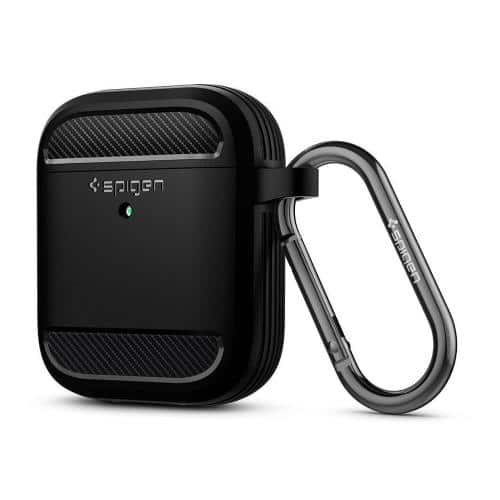 Silicon Case Spigen Rugged Armor Apple AirPods with Hook Matte Black