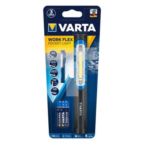 Φακός Varta Led Work Flex Pocket Light με 3τεμ Μπαταρια AAA (Μικρός)