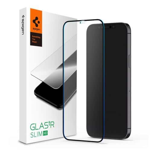 Tempered Glass Full Face Spigen Glas.TR Slim HD FC Apple iPhone 12/ 12 Pro Black (1 pc)