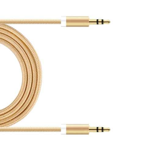 Audio Aux Cable Braided inos 3.5mm/3.5mm 1m Gold