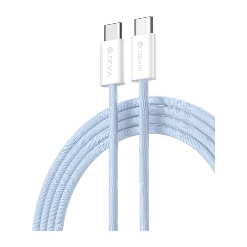 Καλώδιο Σύνδεσης USB 2.0 Devia EC325 Woven USB C σε USB C PD 60W 1m Smart Μπλε