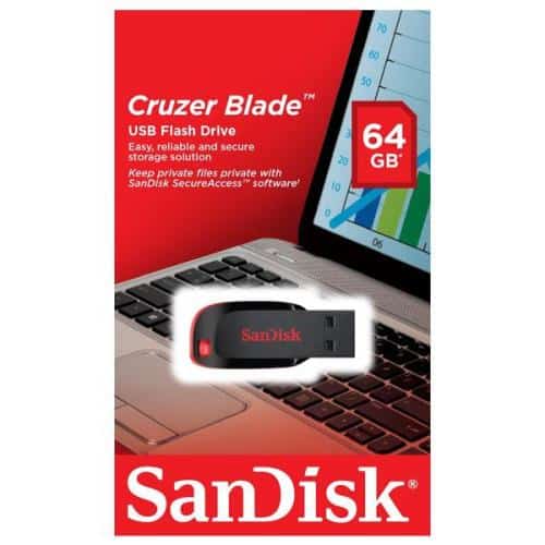 USB Flash Disk SanDisk Cruzer Blade SDCZ50 64GB Μαύρο