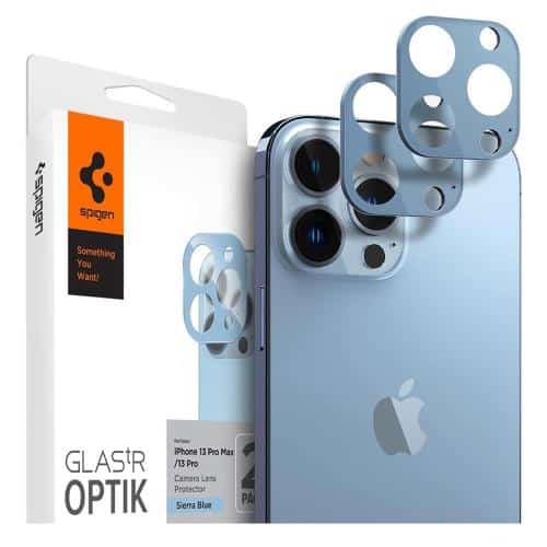 Metal Camera Cover Spigen Glas.tR Optik for Camera Lens Apple iPhone 13 Pro/ 13 Pro Max Sierra Blue (2 pcs)