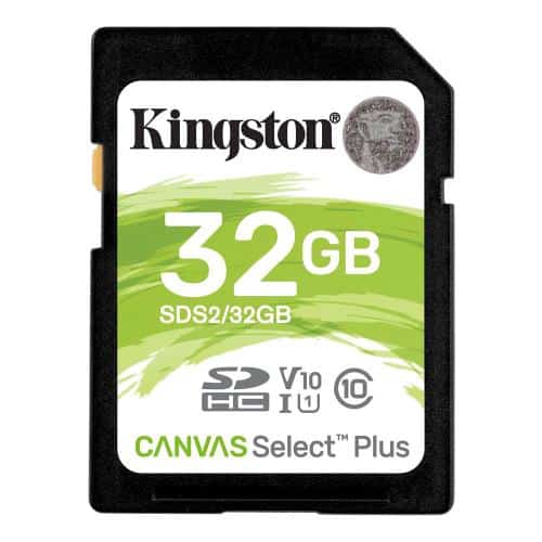 SDHC C10 UHS-I U1 Memory Card Kingston Canvas Select Plus 100MB/s 32GB