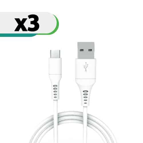 USB 2.0 Cable inos USB A to USB C 2m White (3 pcs)