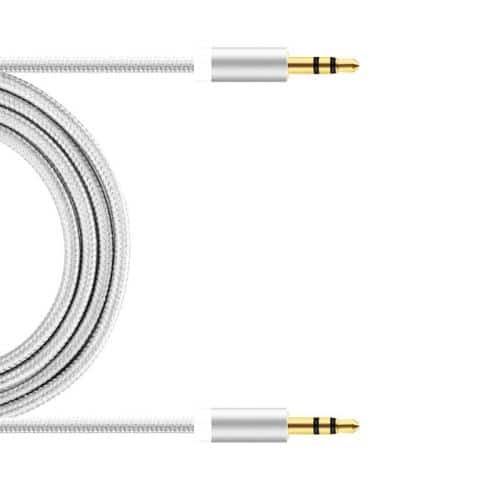 Audio Aux Cable Braided inos 3.5mm/3.5mm 1m Silver