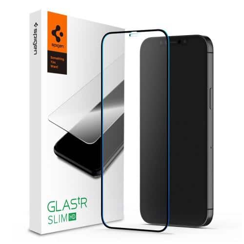 Tempered Glass Full Face Spigen Glas.TR Slim HD FC Apple iPhone 12 mini Black (1 pc)
