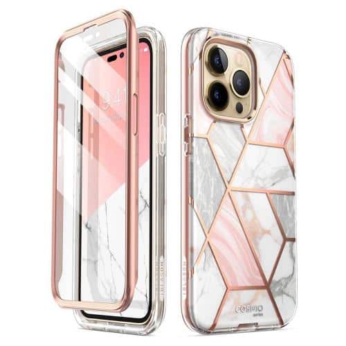 Full Body Rugged Case Supcase Cosmo Apple iPhone 14 Pro Max Marble