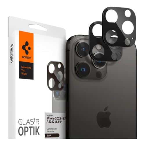 Tempered Glass Full Face Spigen Glas.tR Optik για Τζαμάκι Κάμερας Apple iPhone 14 Pro/ 14 Pro Max Μαύρο (2 τεμ.)