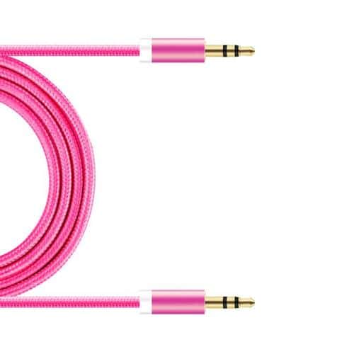 Audio Aux Cable Braided inos 3.5mm/3.5mm 1m Fuchsia