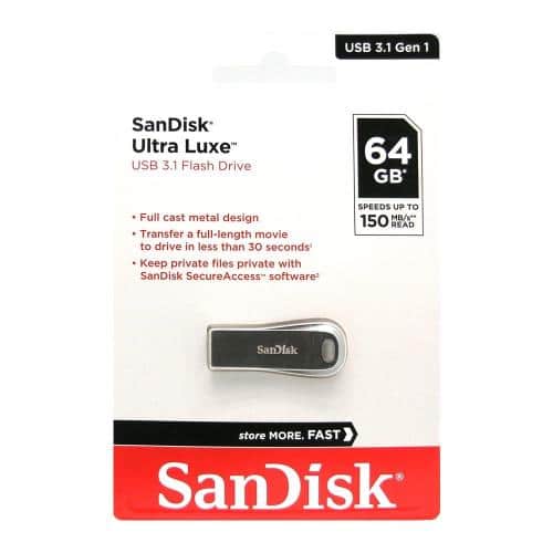 USB 3.1 Flash Disk SanDisk Ultra Luxe SDCZ74 64GB 150MB/s Silver