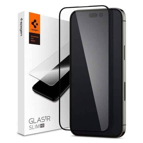 Tempered Glass Full Face Spigen Glas.tR Slim HD FC Apple iPhone 14 Pro Black (1 pc)