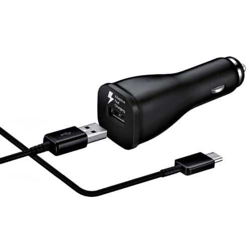 Car Charger Fast Charging Samsung EP-LN915 with USB Output 5V-9V 2.0A 15W & Micro USB Cable Black (Bulk)